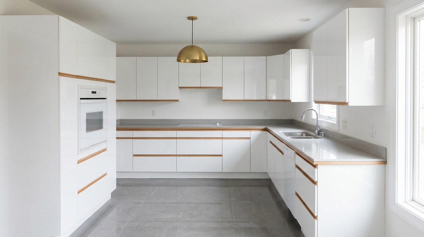 Finished kitchen in the style we install in Holbrook, NY