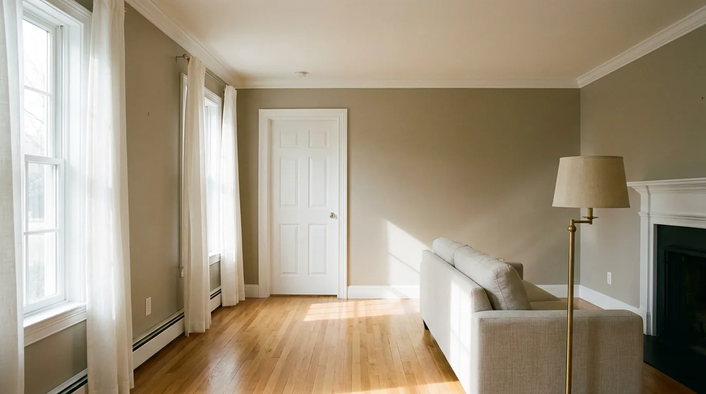 Finished interior repaint in a Long Island living room