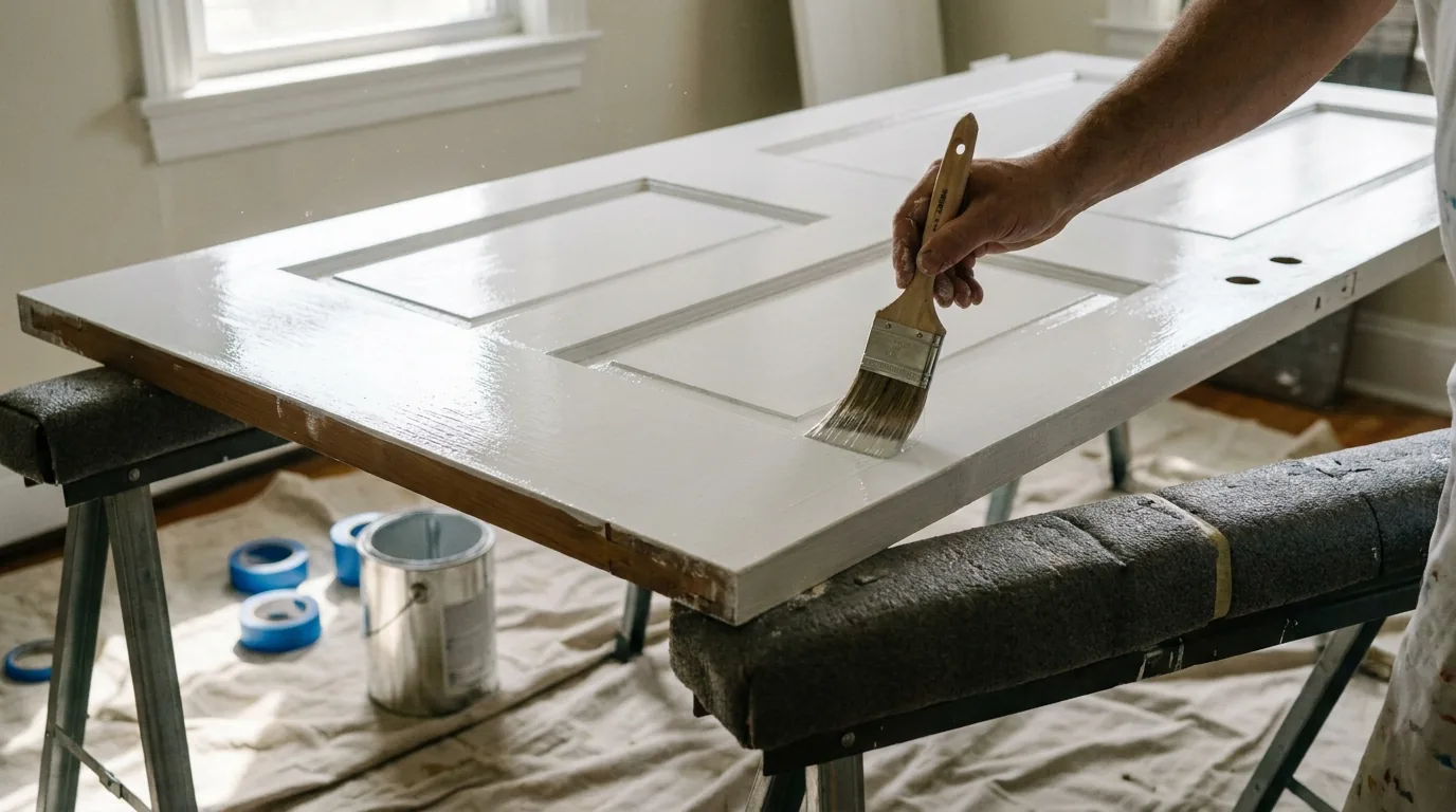 Interior painting and wall preparation work in a Patchogue, NY home