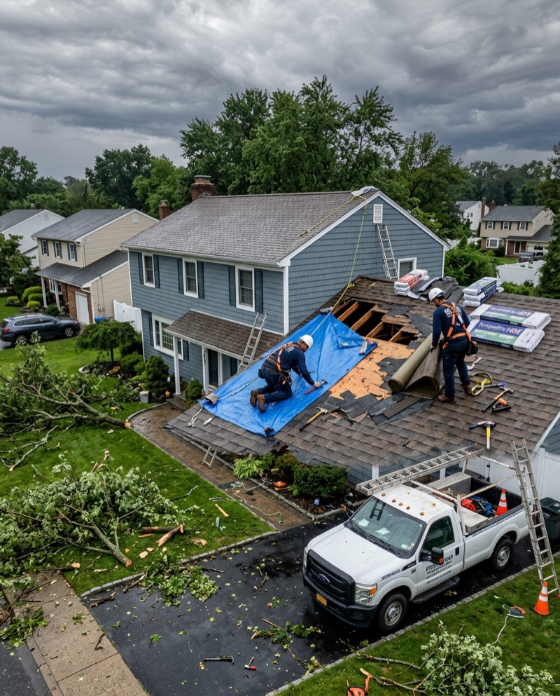 Storm damage roof restoration