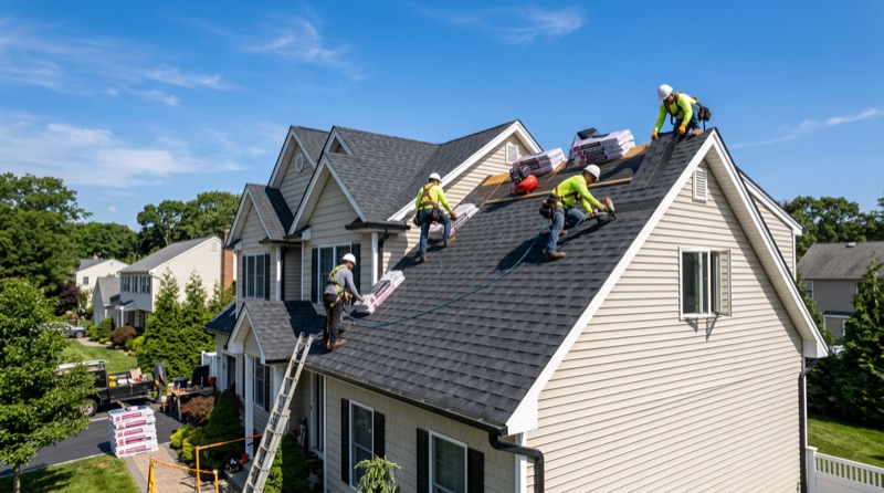 Residential roofing installation on Long Island