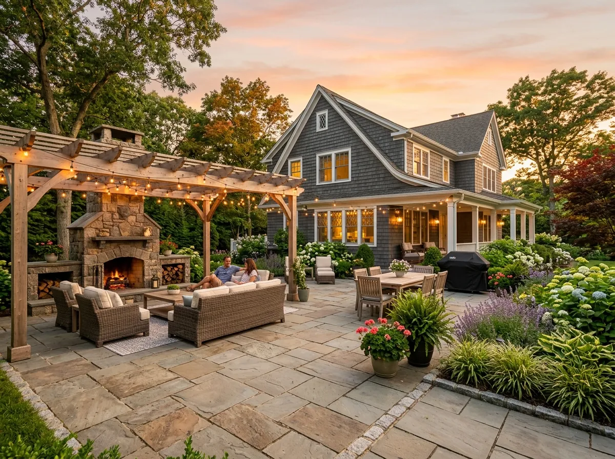 Bluestone Patio & Fireplace