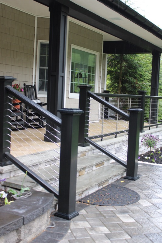 Custom deck with cable railings
